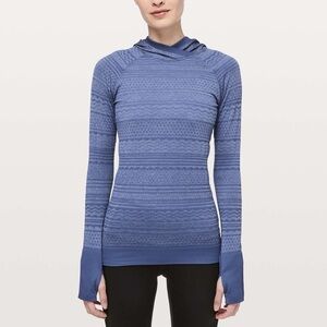 LULU LEMON Blue Patterned Long Sleeve Hoodie